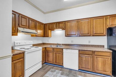 The Kitchen has nice cabinets, built-in appliances, new flooring and the refrigerator will remain.  The laundry room is located off the kitchen.