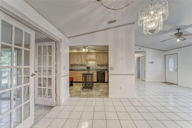 View of Kitchen and Double Door Entry Way to Bonus Room 1