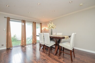 The dining room also offers sliding glass pane doo