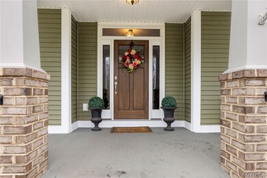 Full brick and concrete front porch overlooking Po