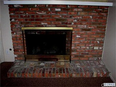 Close-up of fireplace.
