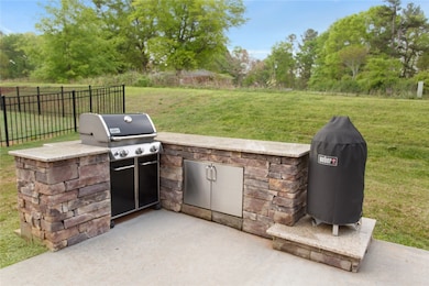 Grill with prep island
