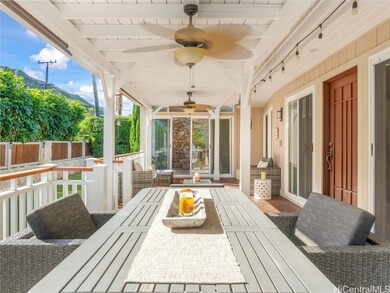 This is the dining area on the covered lanai seen