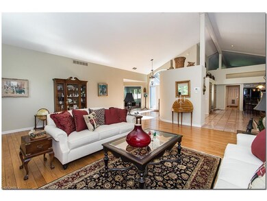 Living room adjoins to a number of rooms creating 