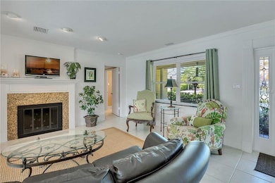 Relaxing Living Room with Decorative Fireplace