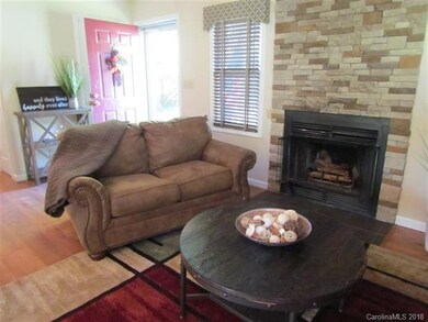 Front door coming into living room with wood burni
