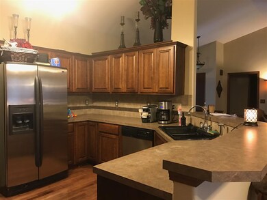 View of the kitchen from the master bedroom doorwa