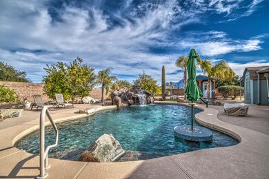 sparkling pool and water feature