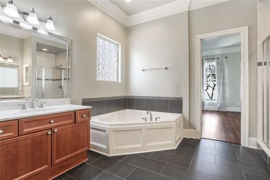Garden tub and natural light.