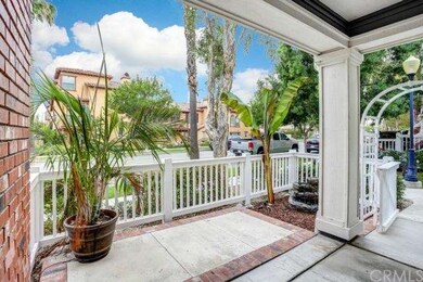 Over sized patio with water feature.