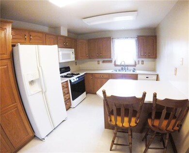 The neutral colors of the kitchen will go with any