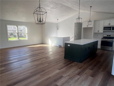 Open concept great room.  Cathedral ceiling 12 foo