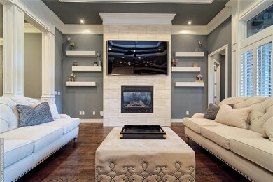 Open shelving, gas log fireplace, tiled surround, plantation shutters. How many boxes does this home tick?