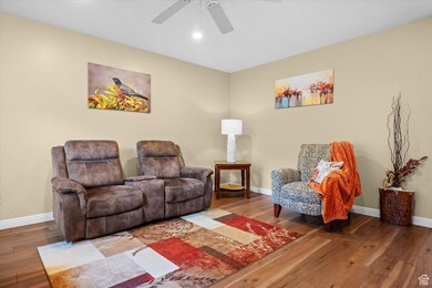Living room with wood finished floors