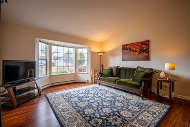 Large open concept living room with vaulted ceilin