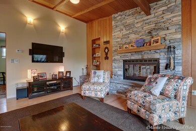 Cozy and stylish wood-burning fireplace