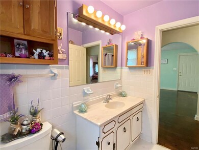 Bathroom on first floor with tub/shower.