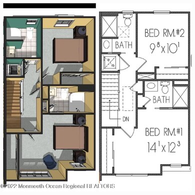 8) 2 Bedroom RENDERING 2 Bath Duplex Upp