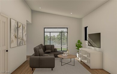Living room featuring light wood-style floors and