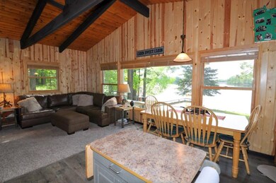 View from the kitchen towards the lake shows the o