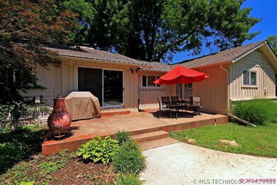 View of the back of the house and patio.