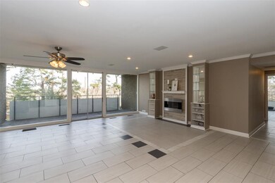 Open floor plan with a gas fireplace
