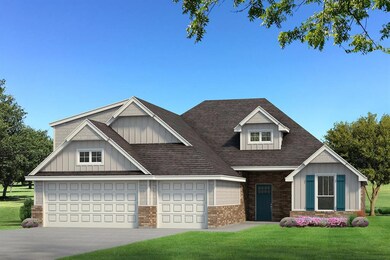 View of front facade featuring board and batten siding, a garage, a front lawn, and concrete driveway