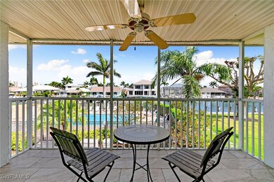 Overlooking the pool, docks and waterway