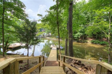 Floating dock in place