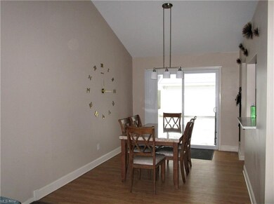 Dining room has a sliding door that leads to the b