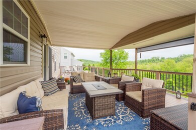 The expansive covered portion of the deck is an im