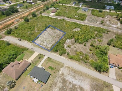 Aerial view of property's location with property p