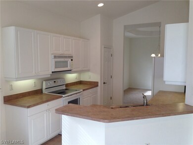 KITCHEN WITH VOLUME CEILING AND DOORWAY TO DINING