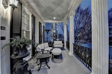 View of balcony after sunset...