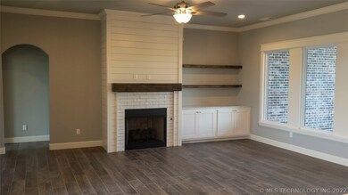 Living room with ventless auto-start fireplace, ha