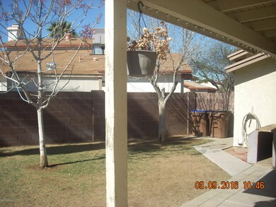 Patio and grass yard