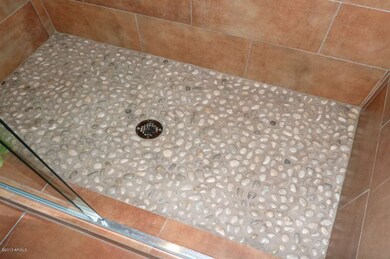 Pebble stone shower floor