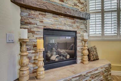 Living Room Fireplace and Mantle