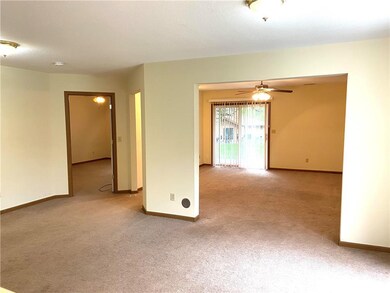 Open dining area to family room and main floor bed