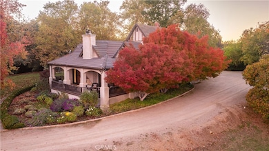 Alluring driveway framed by established trees and manicured grounds.