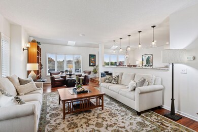 Peep the extra granite counter space that overlooks the living space.
