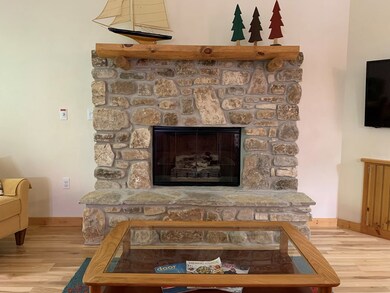 Stone, gas fireplace