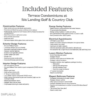 Included features at Terrace Condos at Ibis Landin