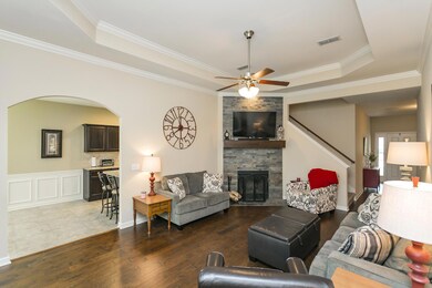 Beautiful fireplace in the living room for those cozy fall nights