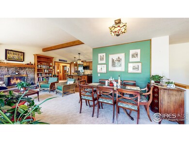 Nice moss rock woodburning fireplace. There's already a stack of firewood waiting for you.