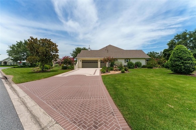Closer view of brick patterned driveway
