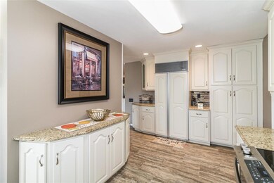 Extra serving counter and plenty of cabinets.