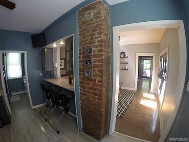 Kitchen. Exposed brick