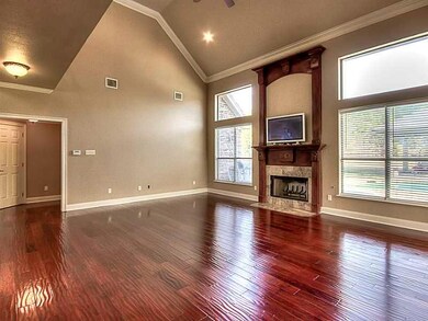 Photo. Lovely Living Room with high ceilings and b