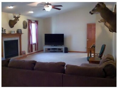 Family Room. Large family room includes a gas fire